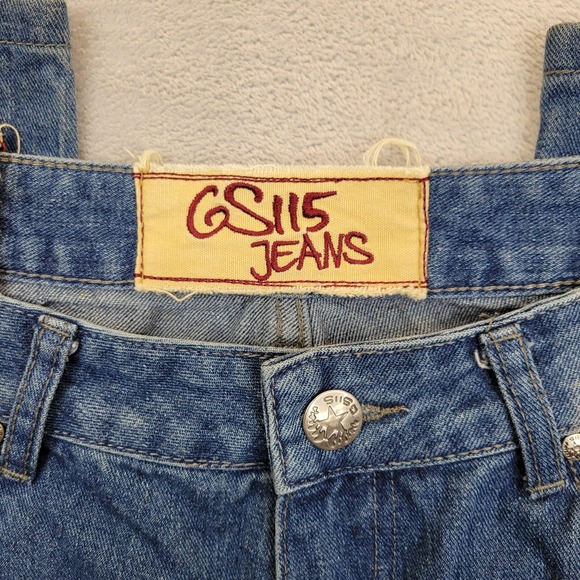 GS115 Jeans Mens 36 Distressed Straight Leg Denim Pants Baggy Faded Vintage - Picture 3 of 10